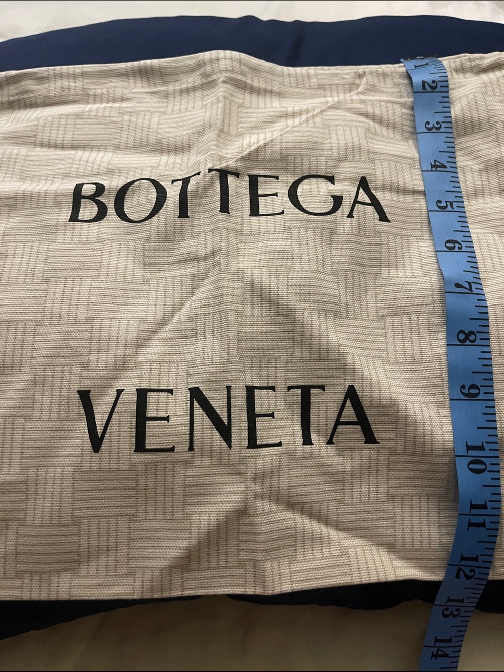Bottega Veneta Cream Logo  Dust Bag with Black Print